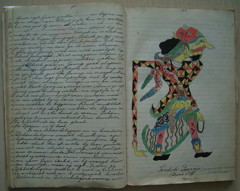 Tekst en tekening uit ‘De Wajangs’ geschreven door Robert van Gulik (1920).